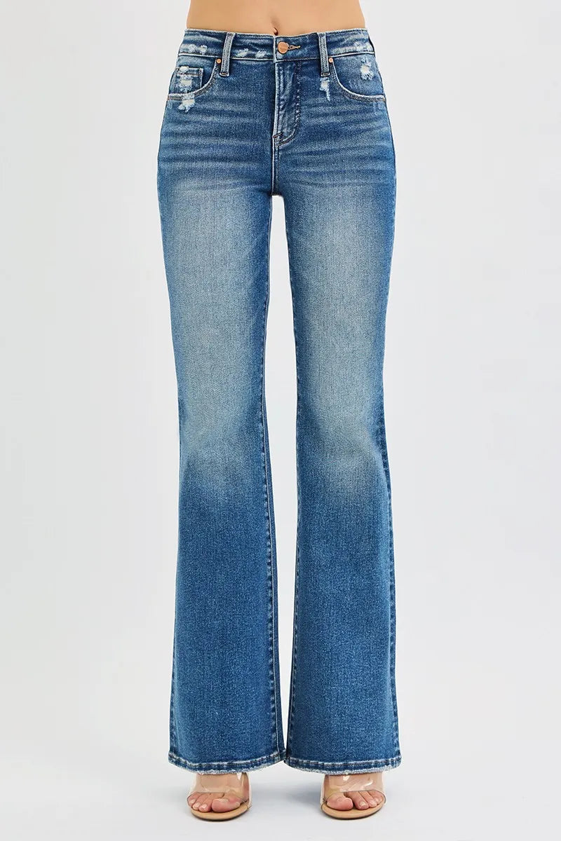 RISEN Tummy Control High Rise Flare Jeans