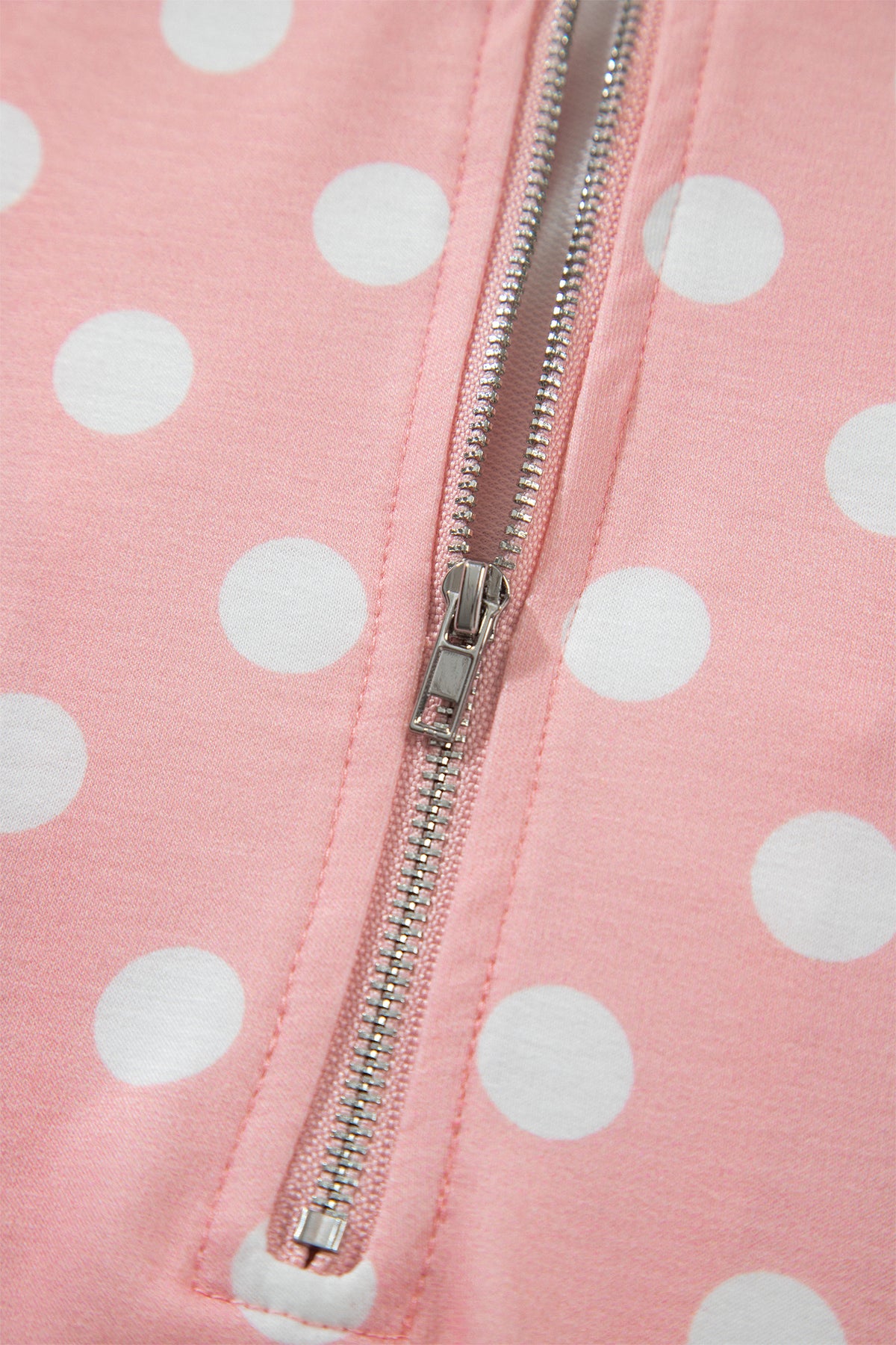 Pink Polka Dot Hooded Long Sleeve Top Casual Mini Skort Set