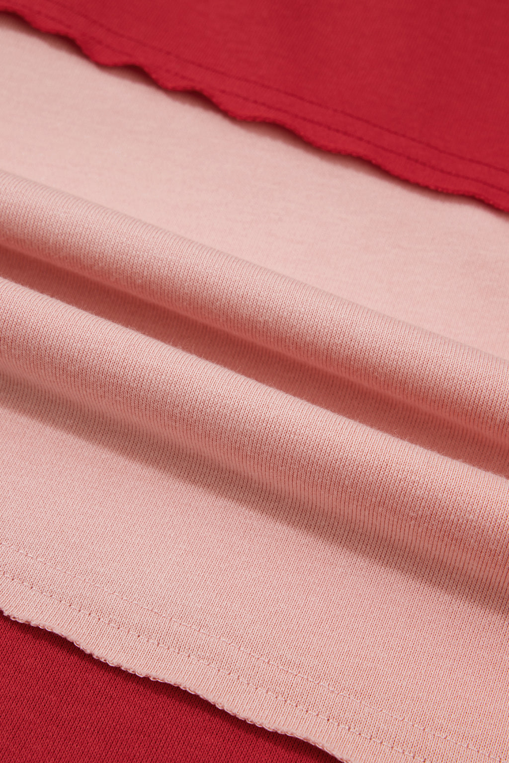Fiery Red Raw Seam Colorblock Wide Leg Ankle Length Casual Pants