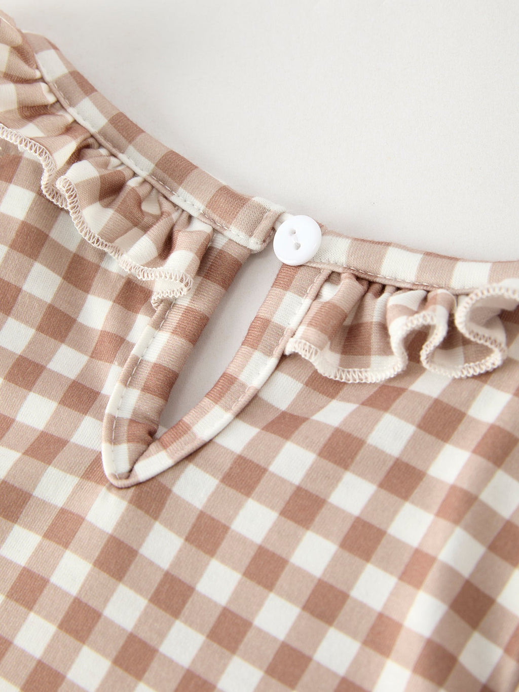 Christmas Vintage-Style Plaid Dress with Embroidered Gingerbread and Bows