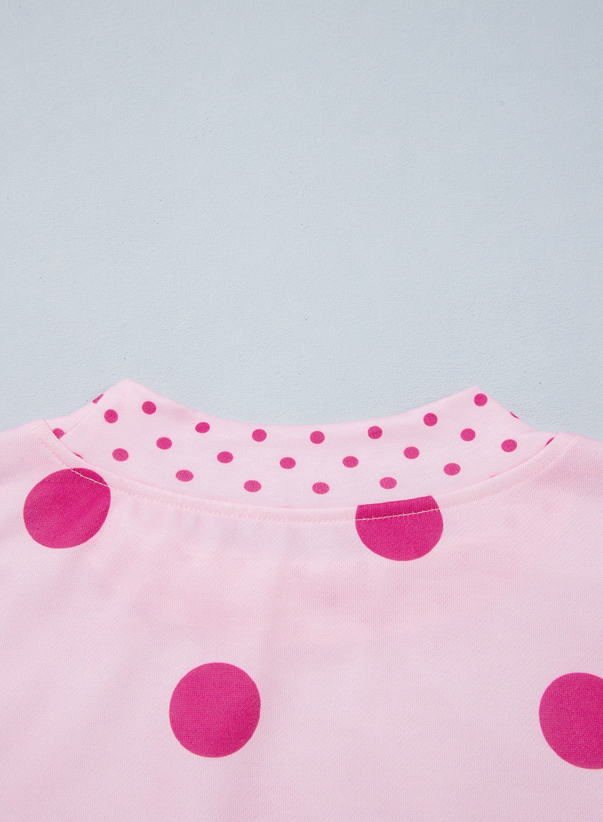 Brown Polka Dot Print Contrast Detail Oversized Tunic Sweatshirt