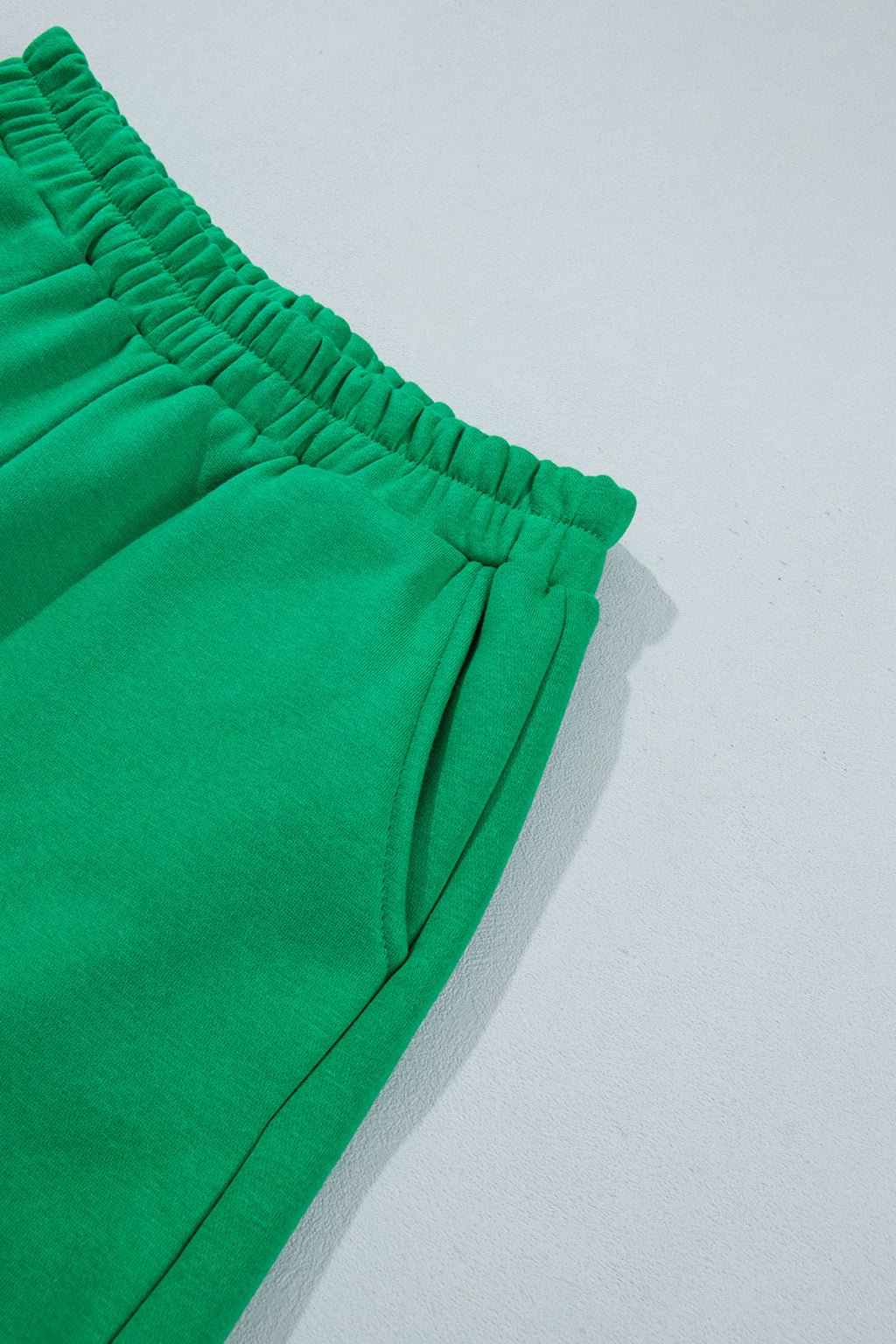Dark Blue Polka Dot Trim Baggy Pullover 2pcs Short Set