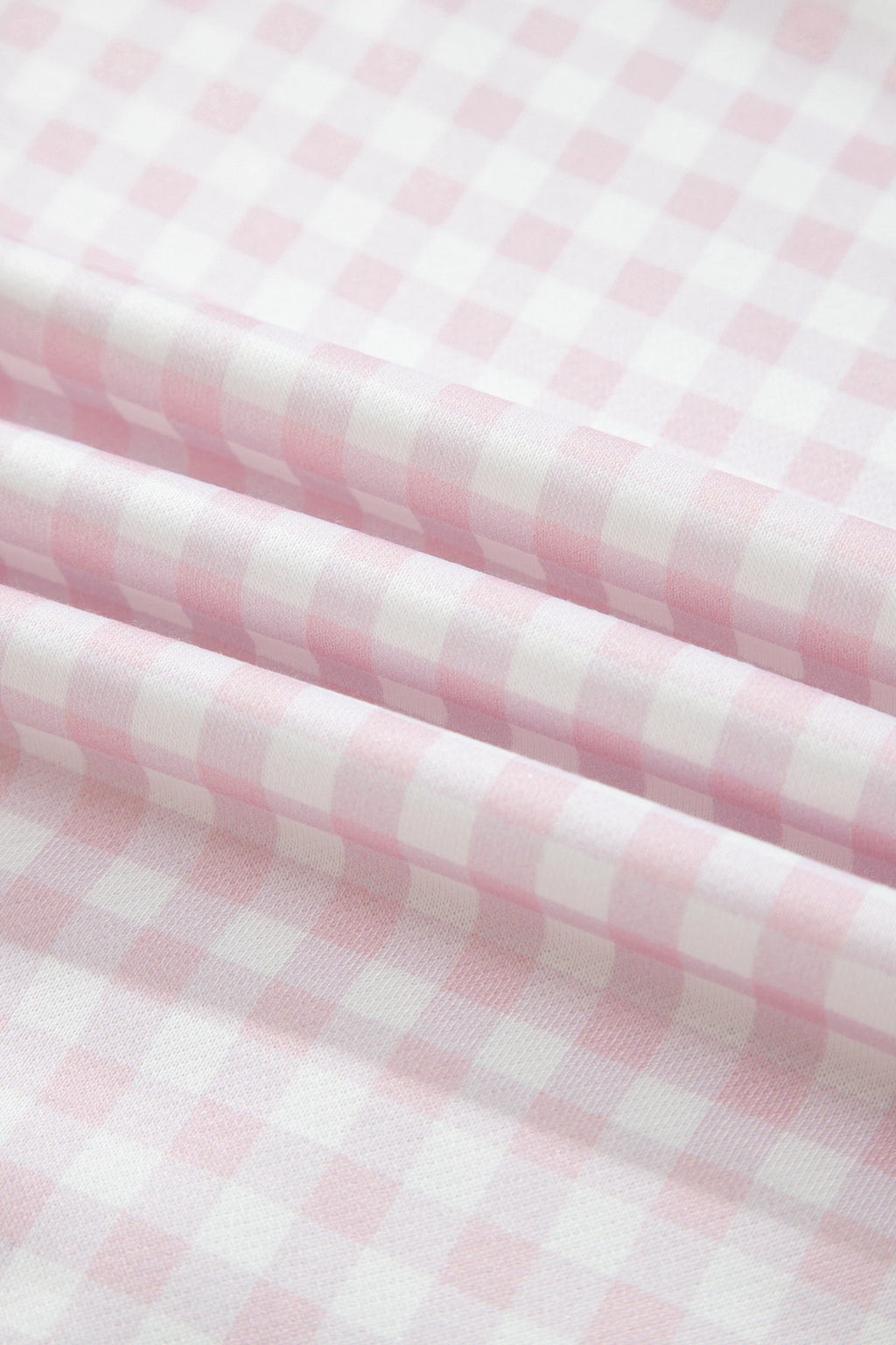 Pink Plaid Baggy Pullover Drawstring Casual Shorts 2pcs Outfit