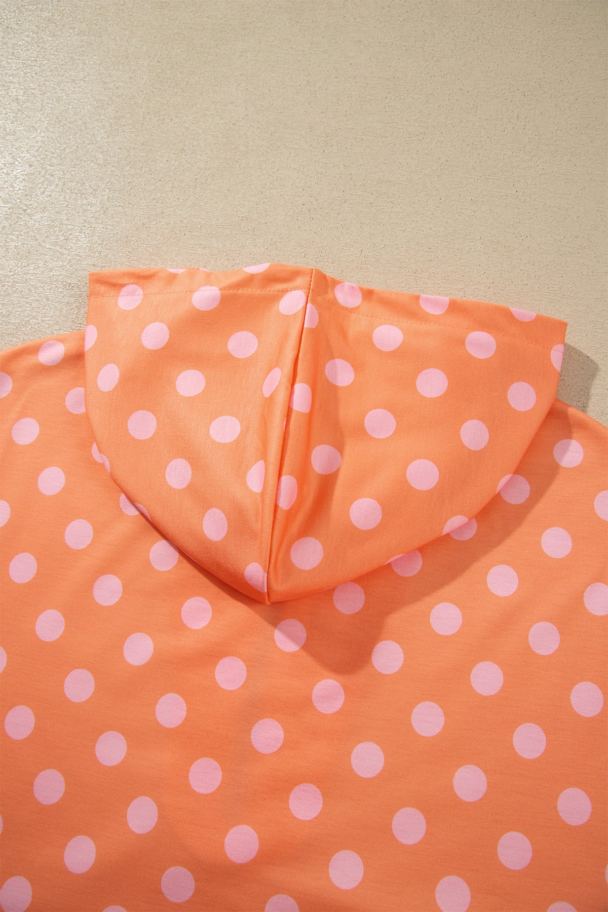 Pink Polka Dot Hooded Long Sleeve Top Casual Mini Skort Set