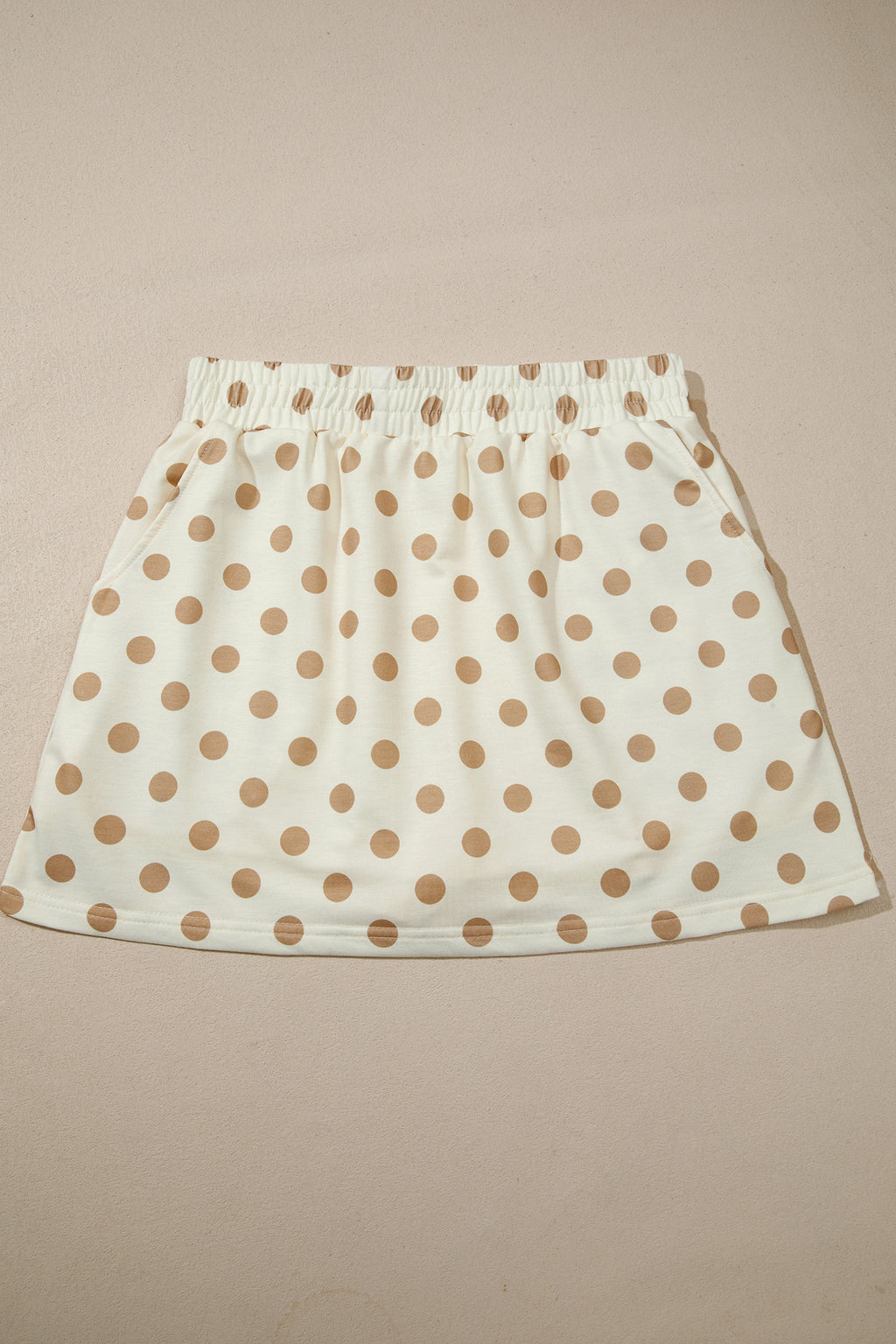 Pink Polka Dot Hooded Long Sleeve Top Casual Mini Skort Set