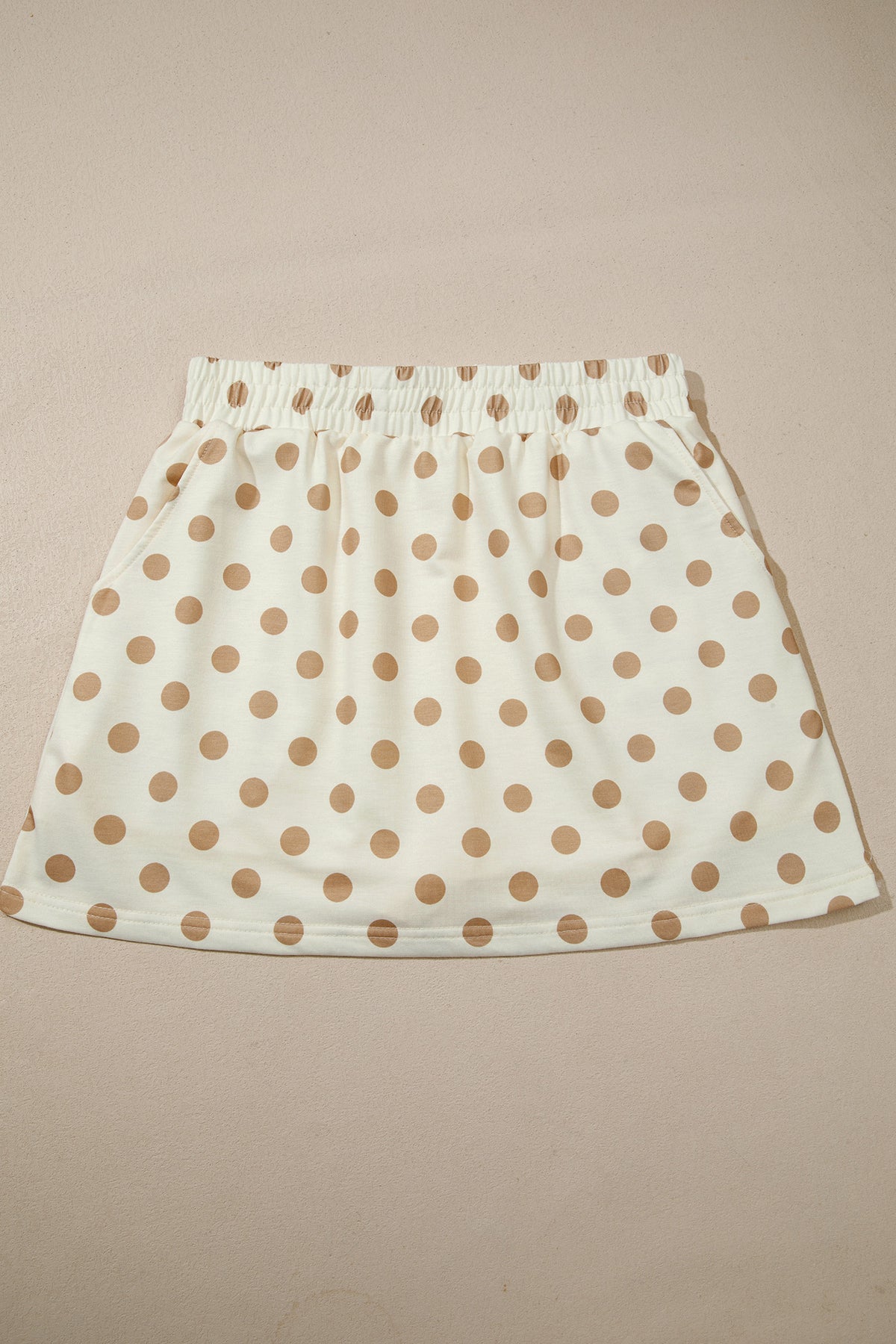 Pink Polka Dot Hooded Long Sleeve Top Casual Mini Skort Set