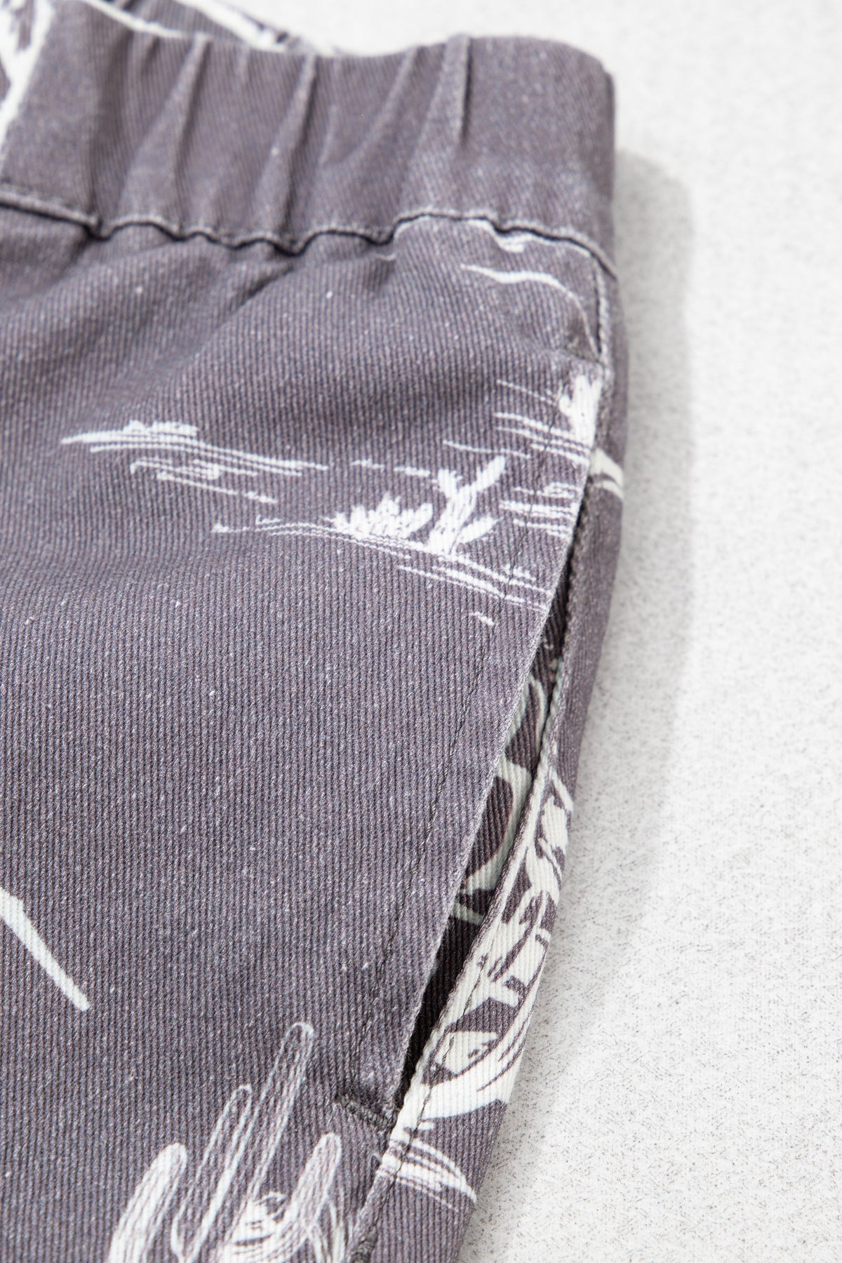 Gray Wild West Riding Vintage Printed Shift Jeans