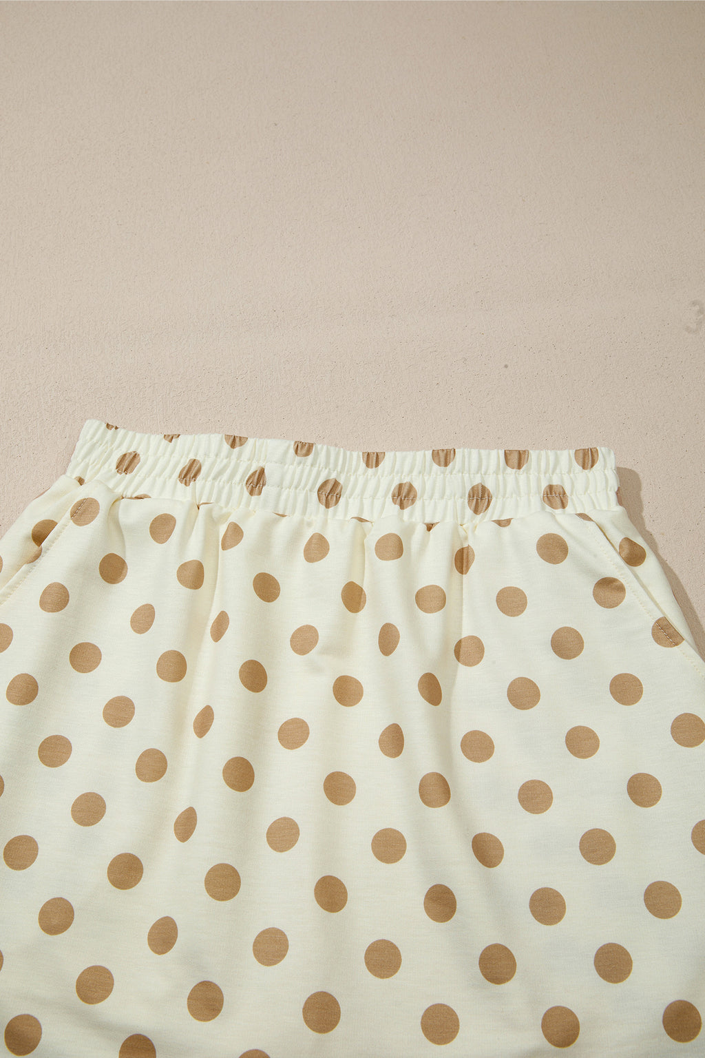 Pink Polka Dot Hooded Long Sleeve Top Casual Mini Skort Set