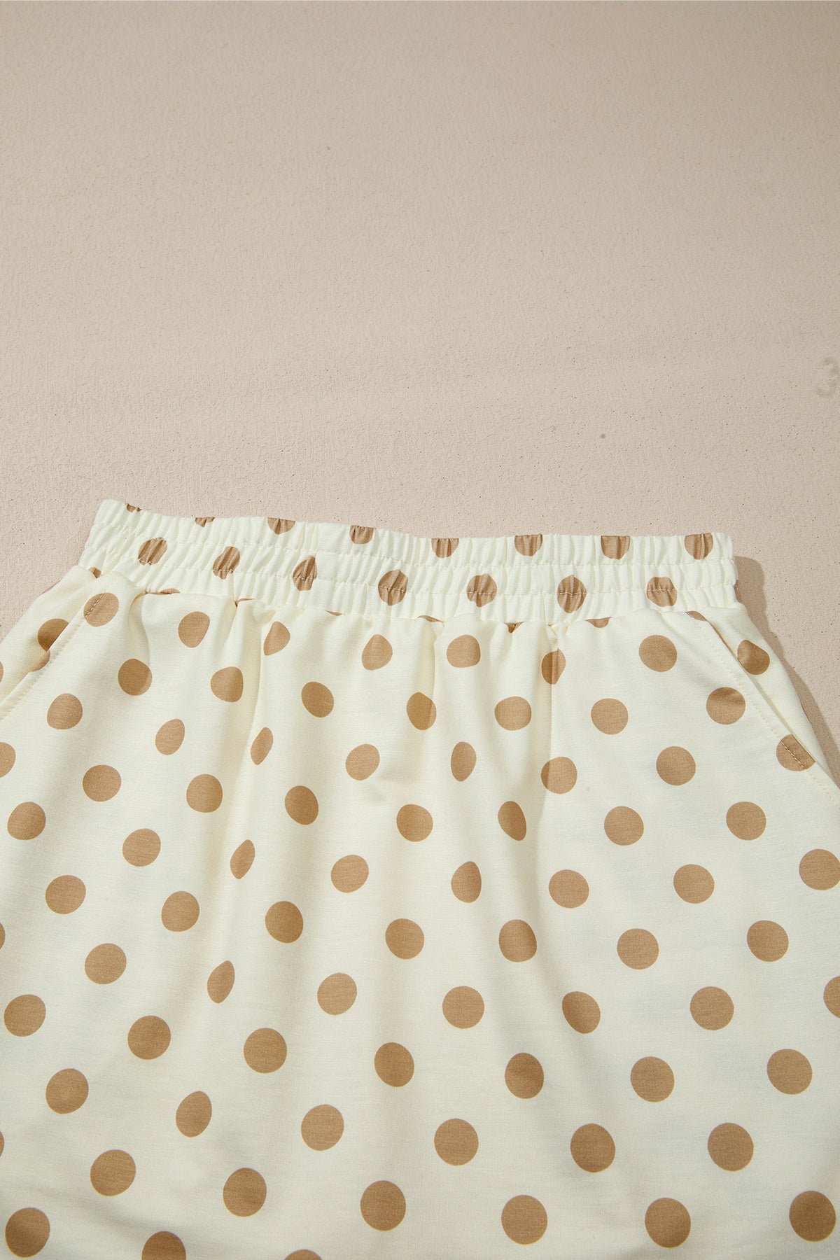 Pink Polka Dot Hooded Long Sleeve Top Casual Mini Skort Set