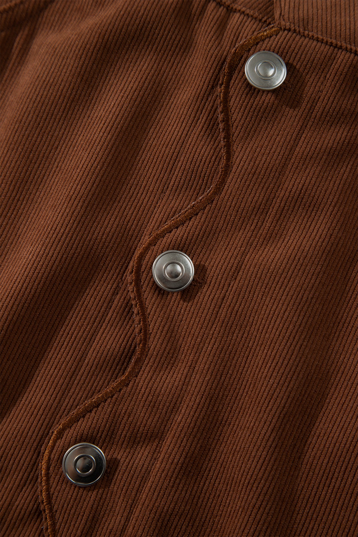 Coffee Button Front Corduroy Mini Pockets Sheath Silhouette Skirt