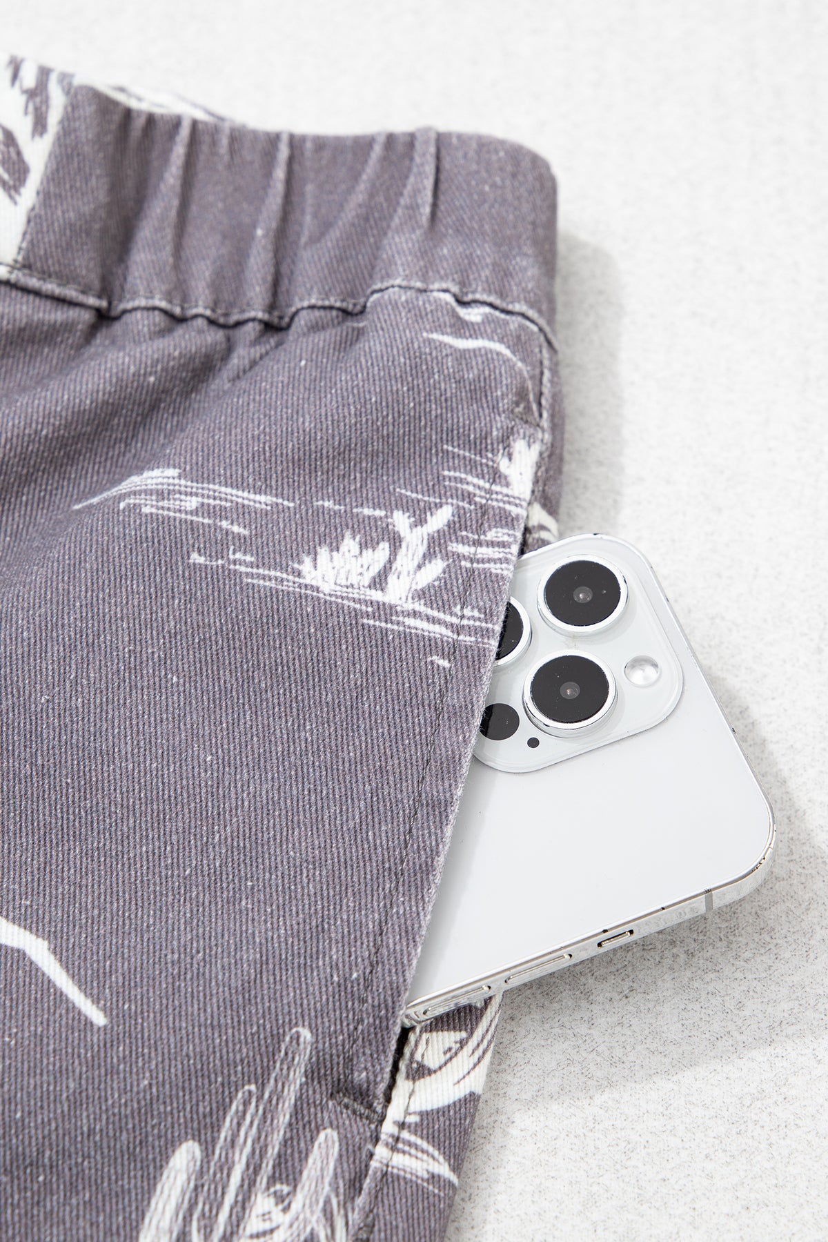 Gray Wild West Riding Vintage Printed Shift Jeans