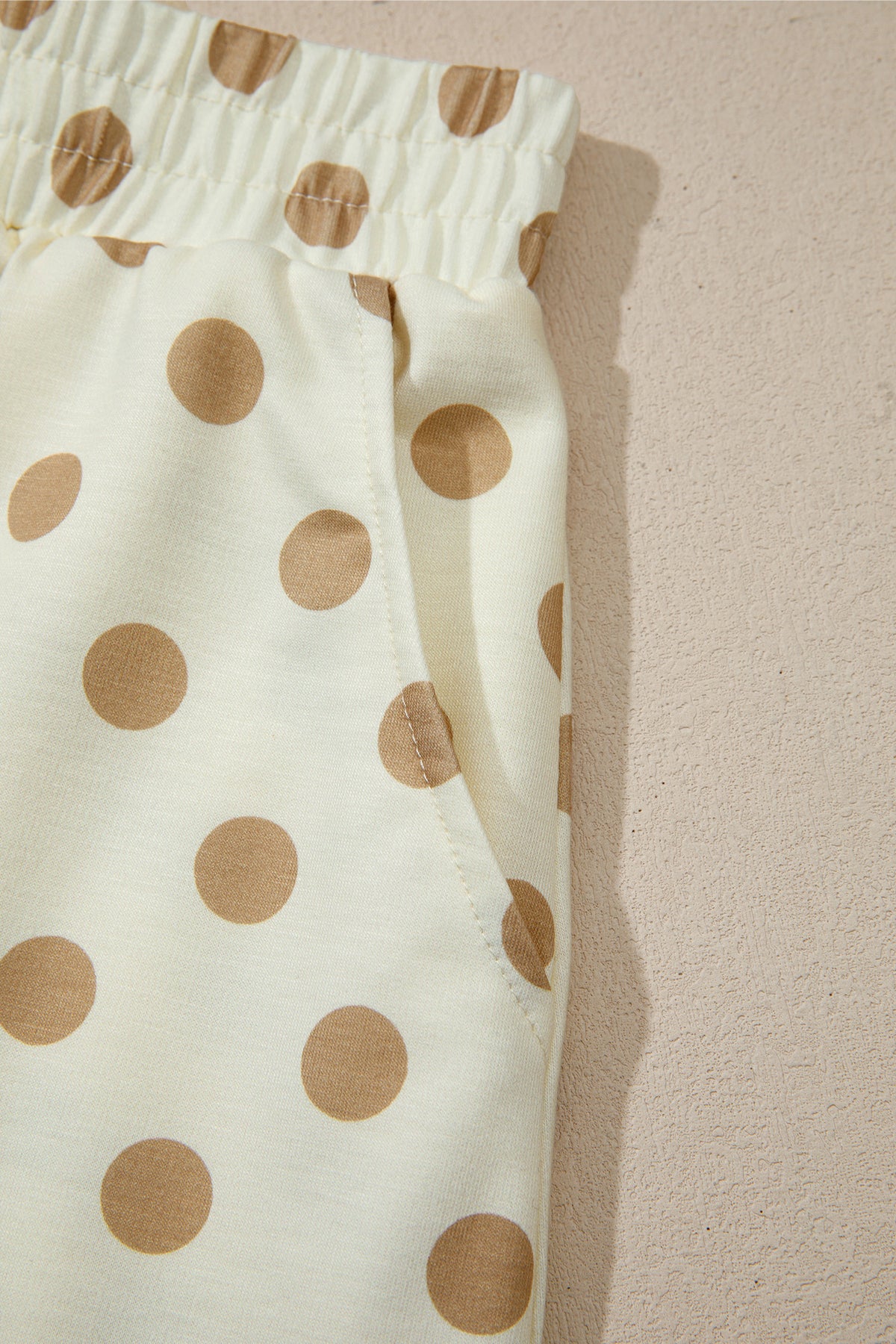 Pink Polka Dot Hooded Long Sleeve Top Casual Mini Skort Set