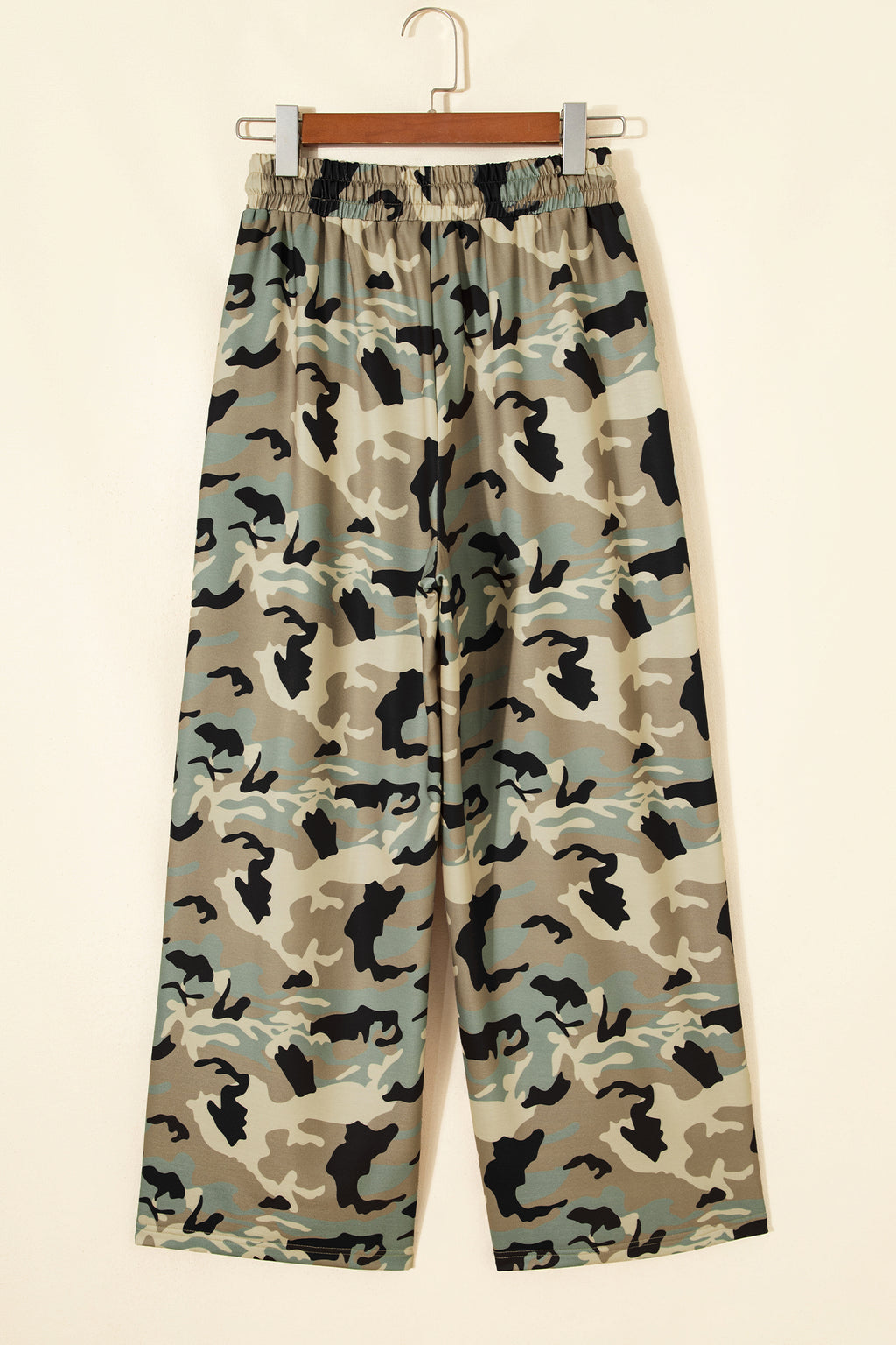 Multicolour Camouflage Print Street Fashion Drawstring Shift Pants