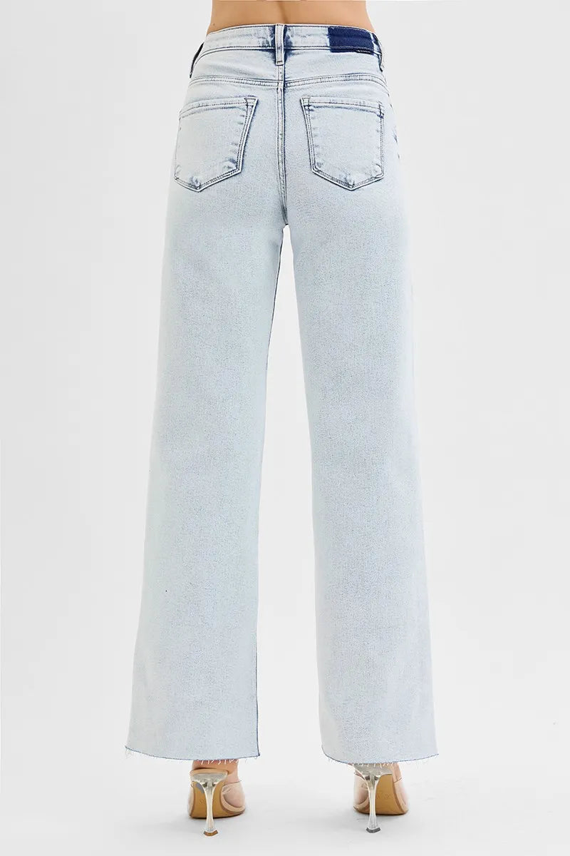 RISEN High Rise Wide Leg Jeans