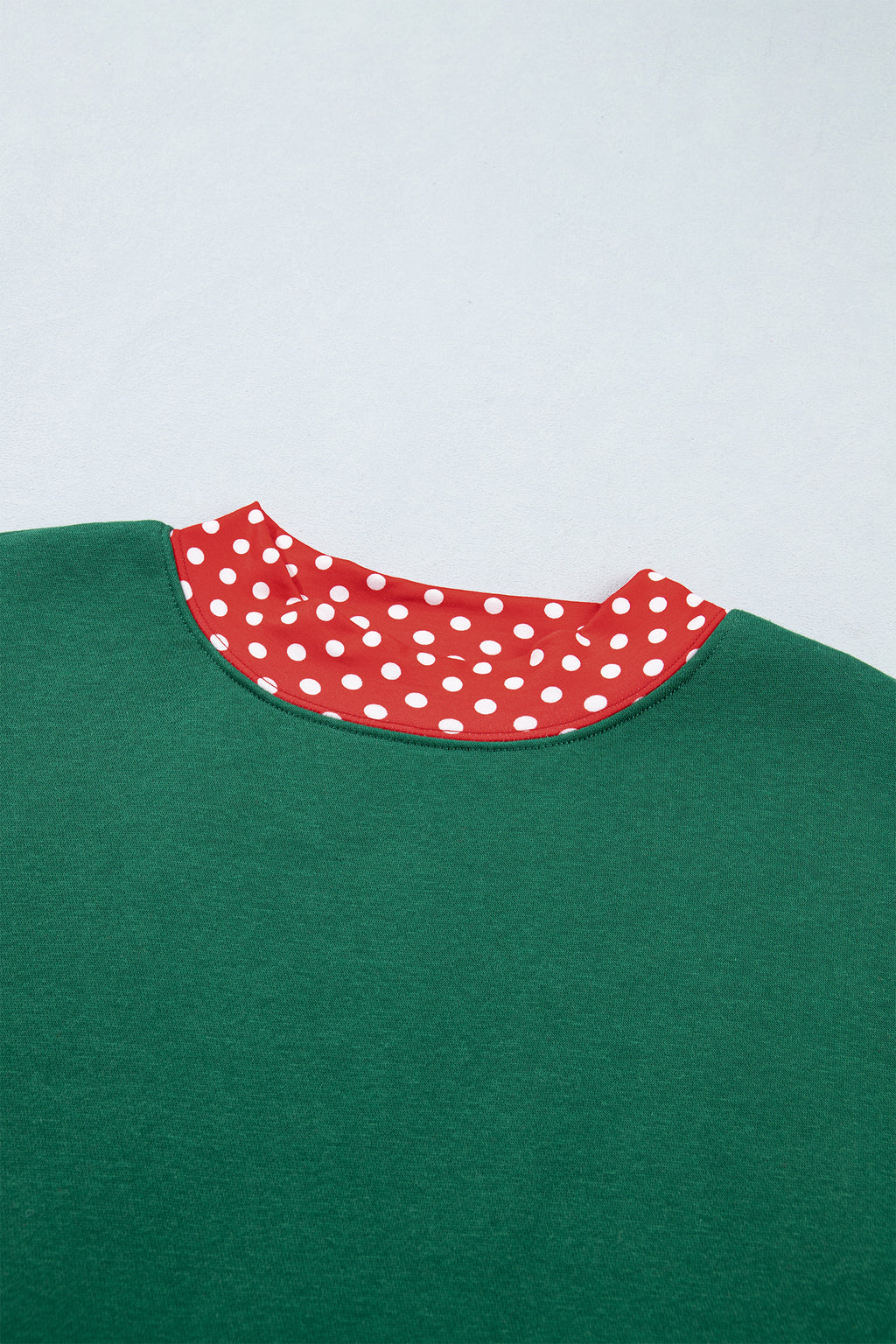 Dark Blue Polka Dot Trim Baggy Pullover 2pcs Short Set