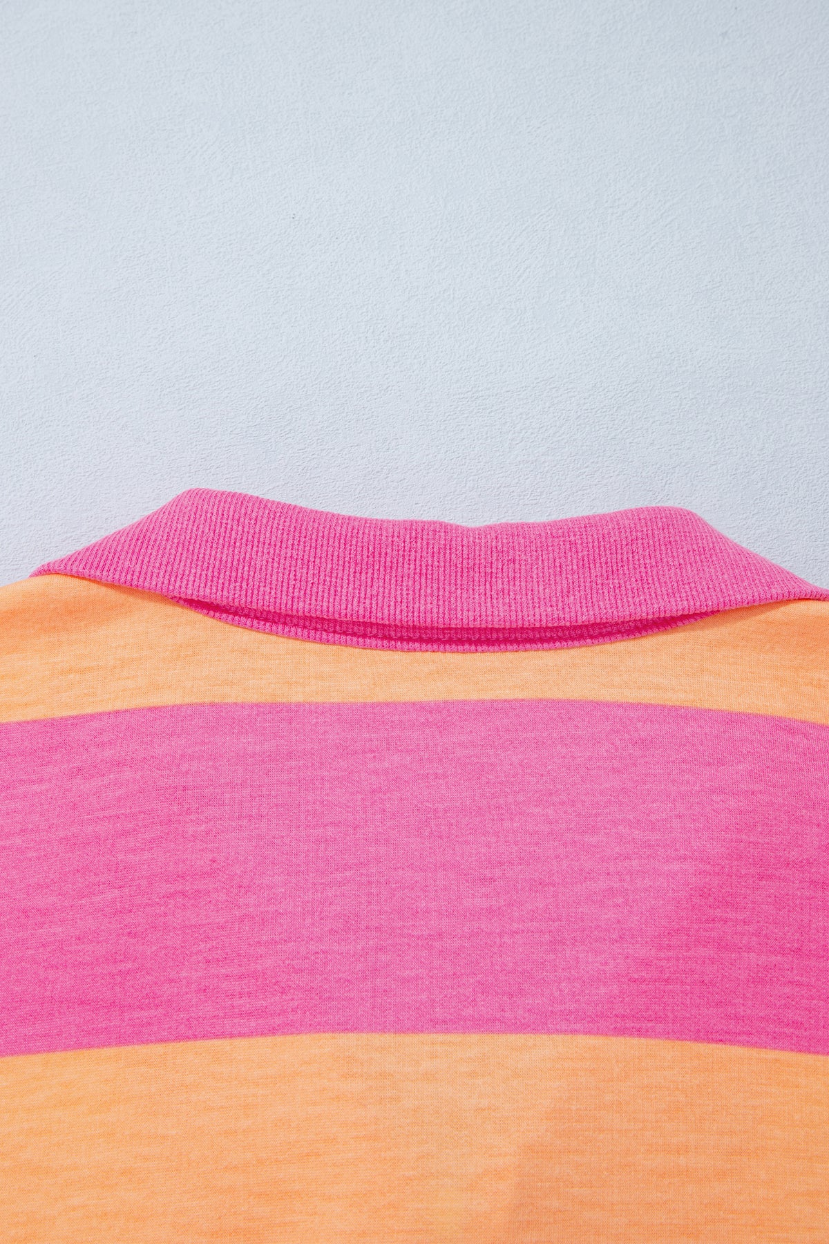 Orange Stripe Colorblock Half Sleeve Top Casual Loose Pants 2pcs Set