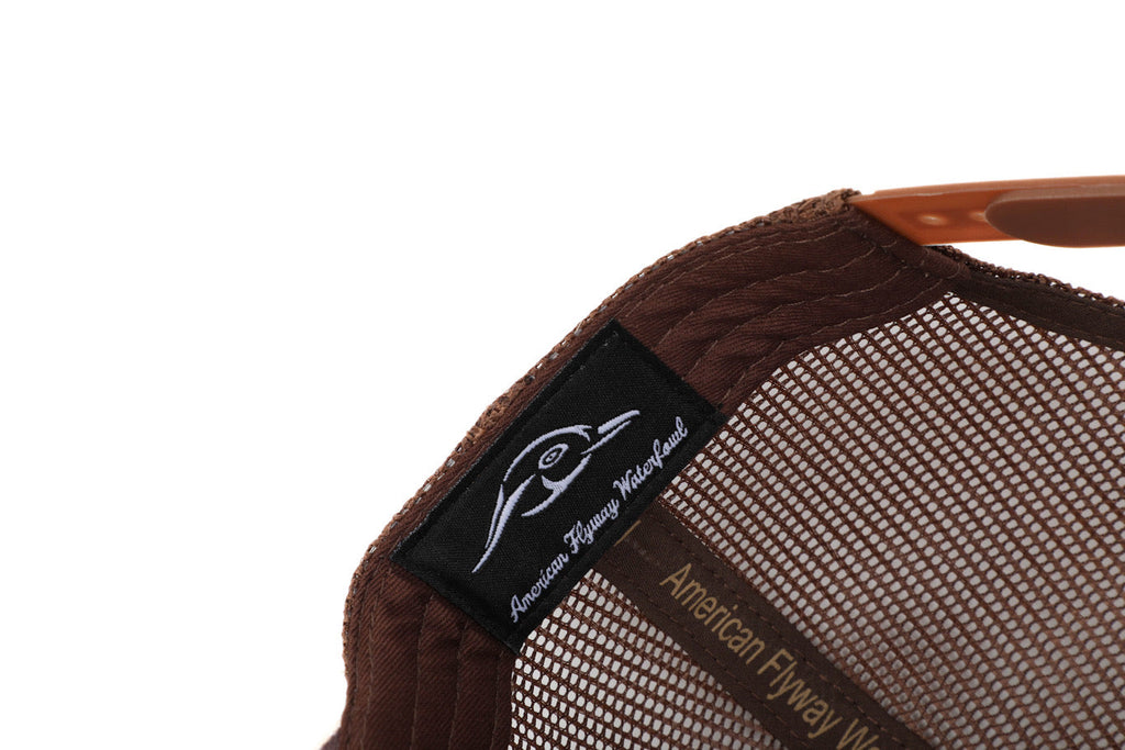Buck 7 Panel Brown Old School AFW Style w- 3 D Puff and Brown Mesh Hat