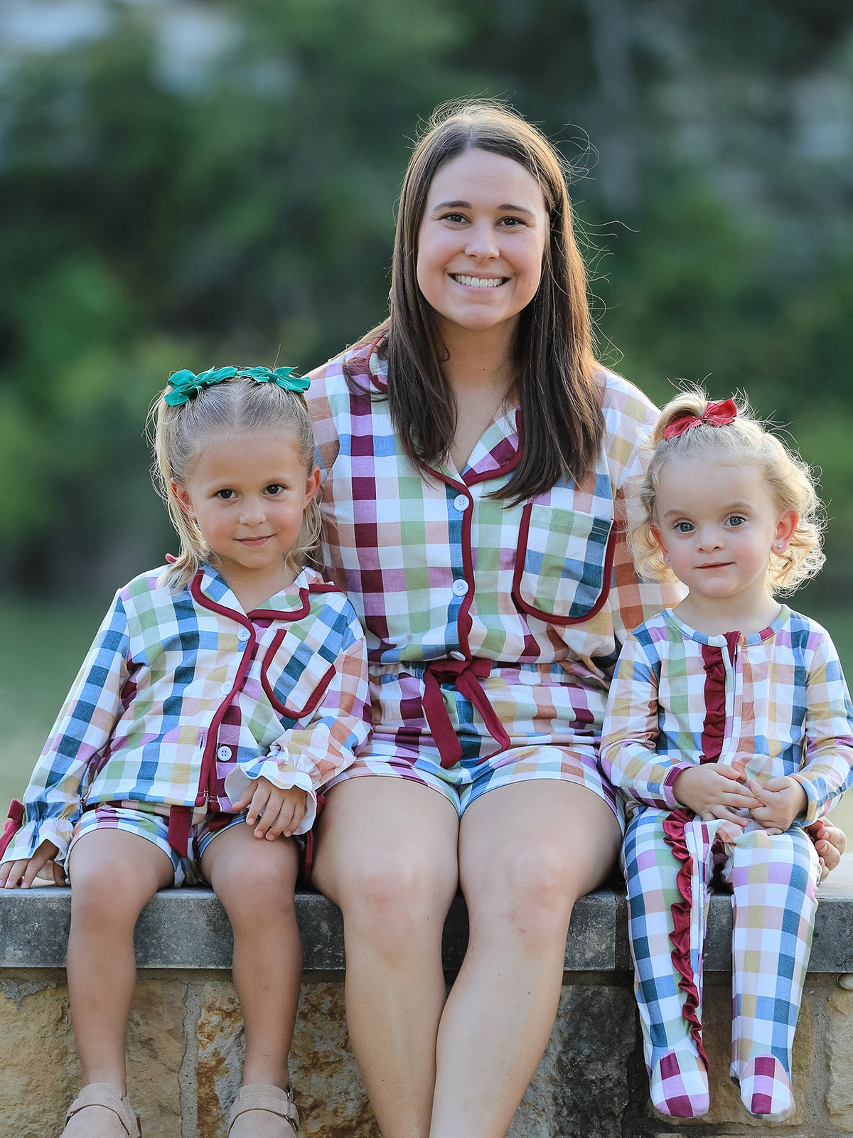 Mommy and Me Fall Plaid  Pajama Set