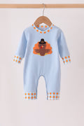 Blue Turkey Applique Romper