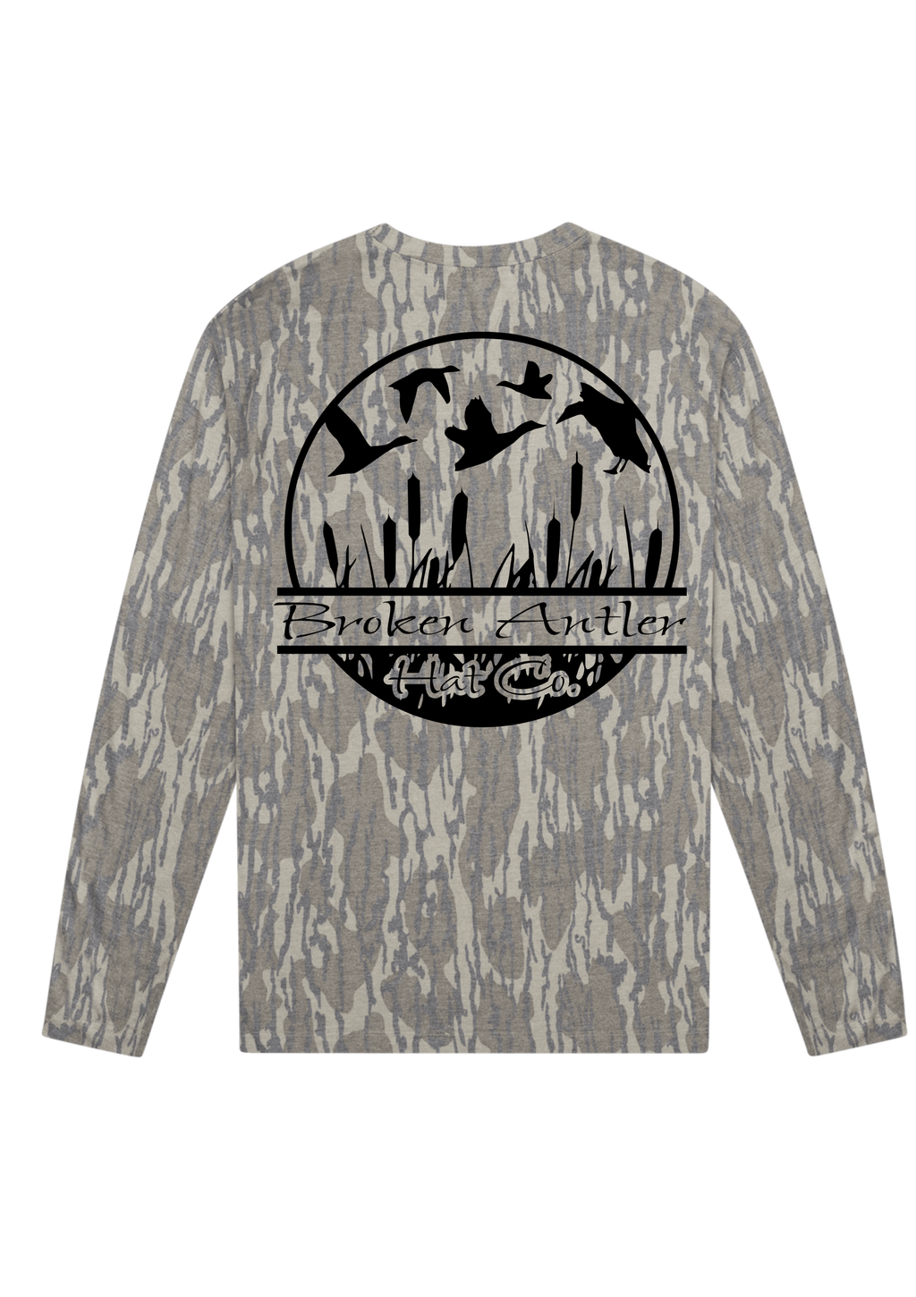 Broken Antler Hat Co.- Cattails Long Sleeve Shirt  Camo / Black