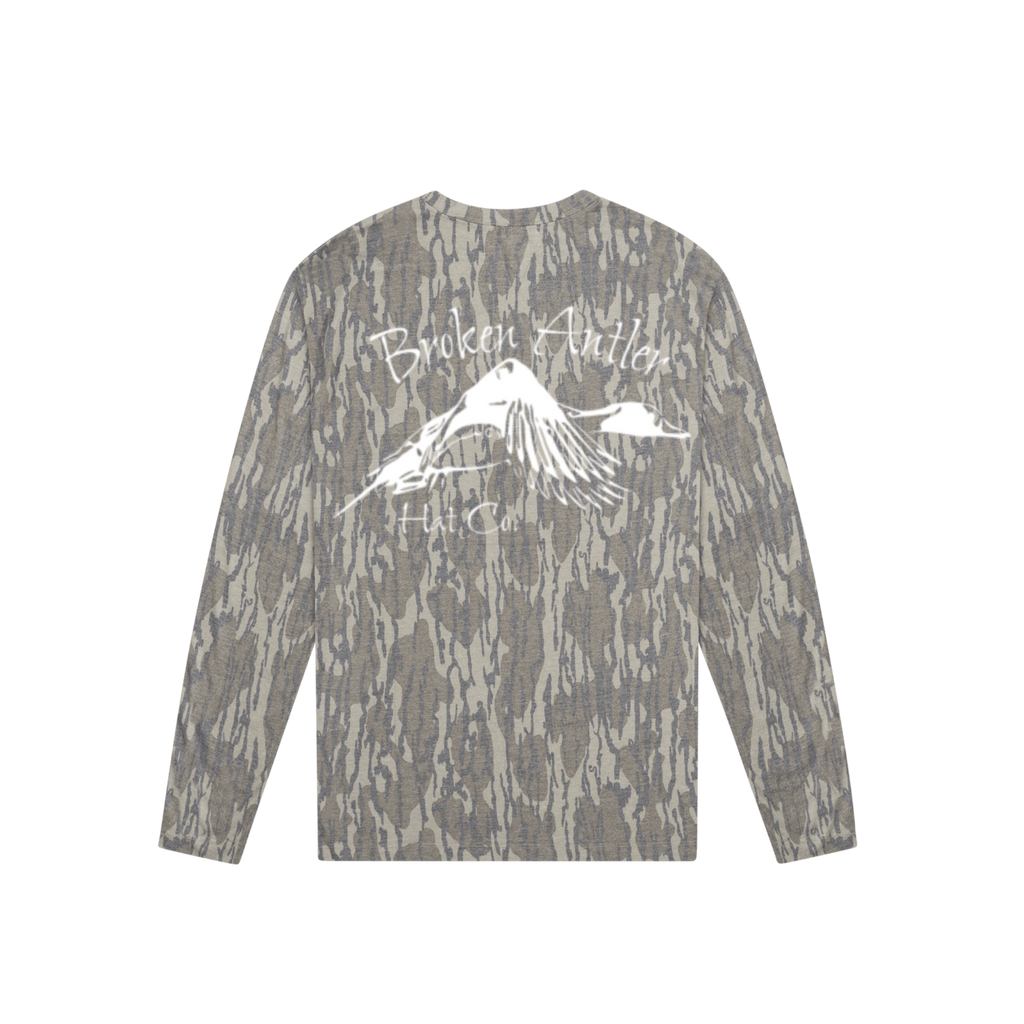 Broken Antler Hat Co.-The Pintail Long Sleeve Shirt Camo / White