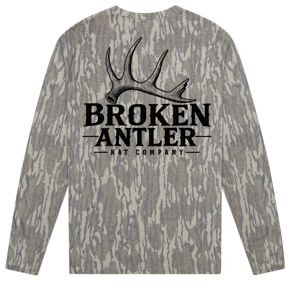 Broken Antler Hat Co.- Broken Antler Long Sleeve Shirt Camo/ Black