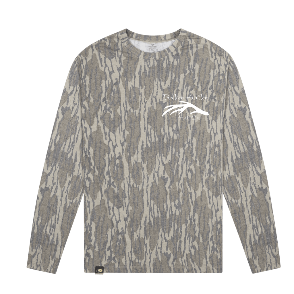 Broken Antler Hat Co.- Broken Antler Long Sleeve Shirt Camo/ White