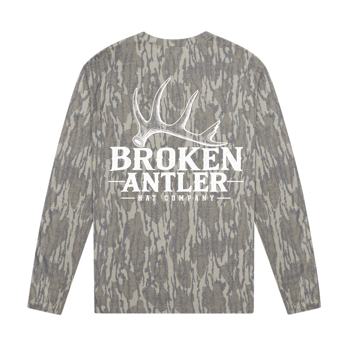 Broken Antler Hat Co.- Broken Antler Long Sleeve Shirt Camo/ White