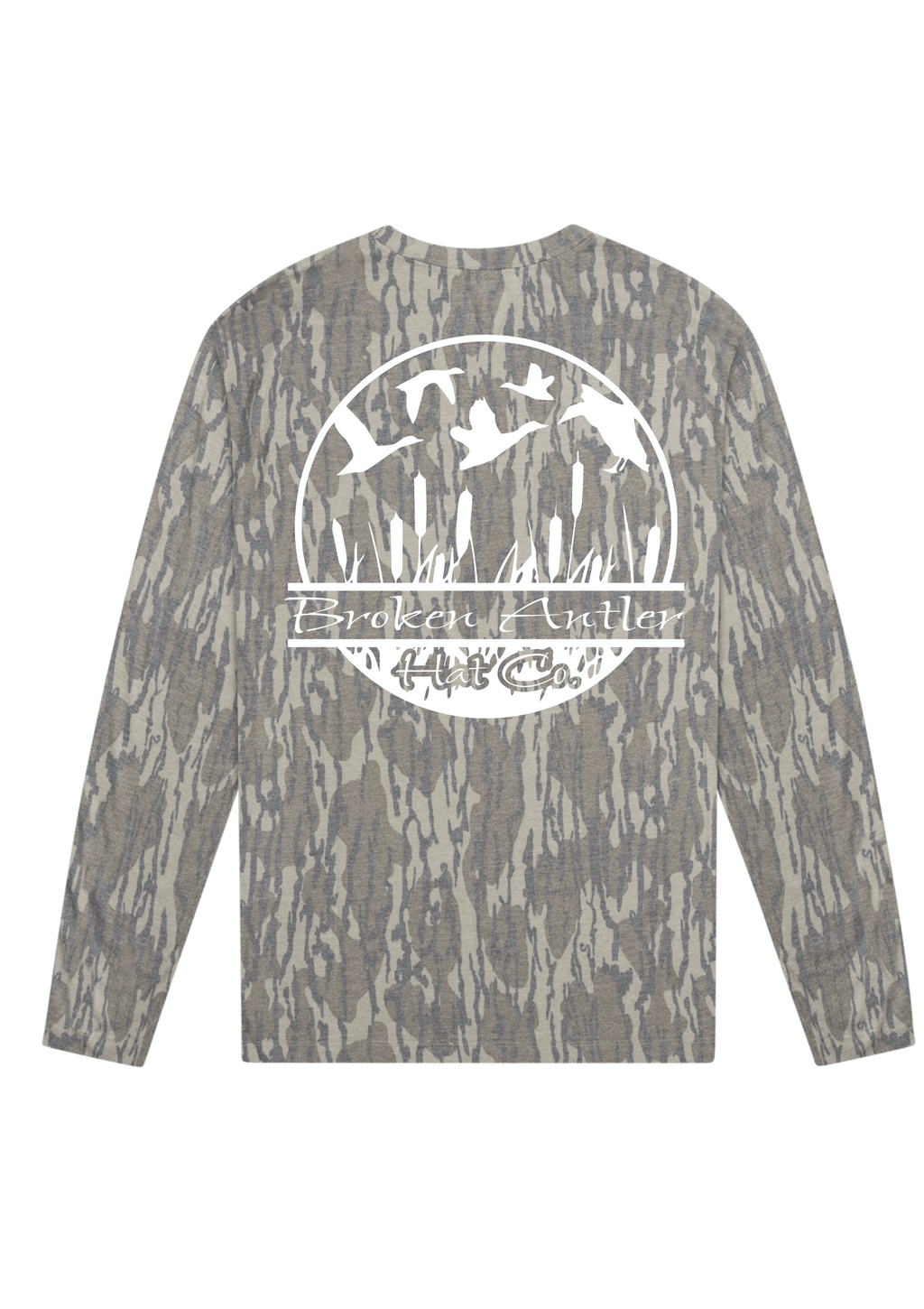 Broken Antler Hat Co.- Cattails Long Sleeve Shirt Camo/white