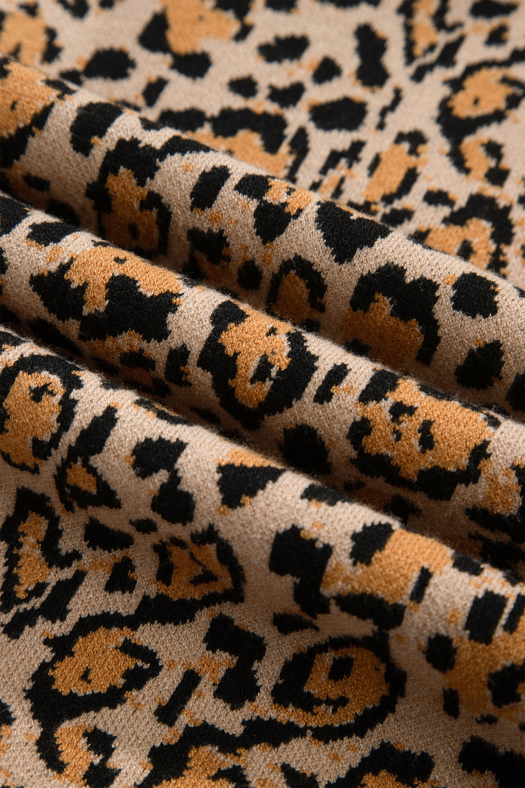 Brown Leopard Print Button-Up Cardigan Long Sleeve Cardigans