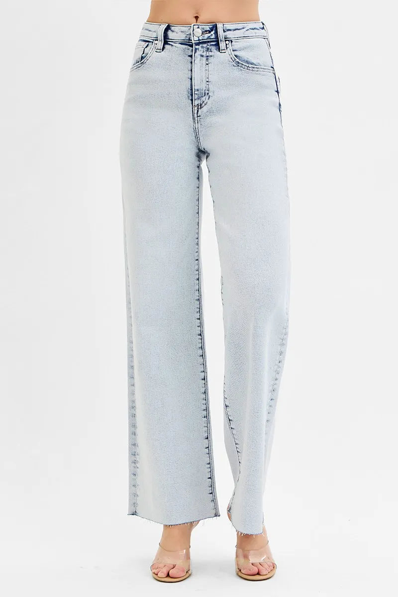 RISEN High Rise Wide Leg Jeans