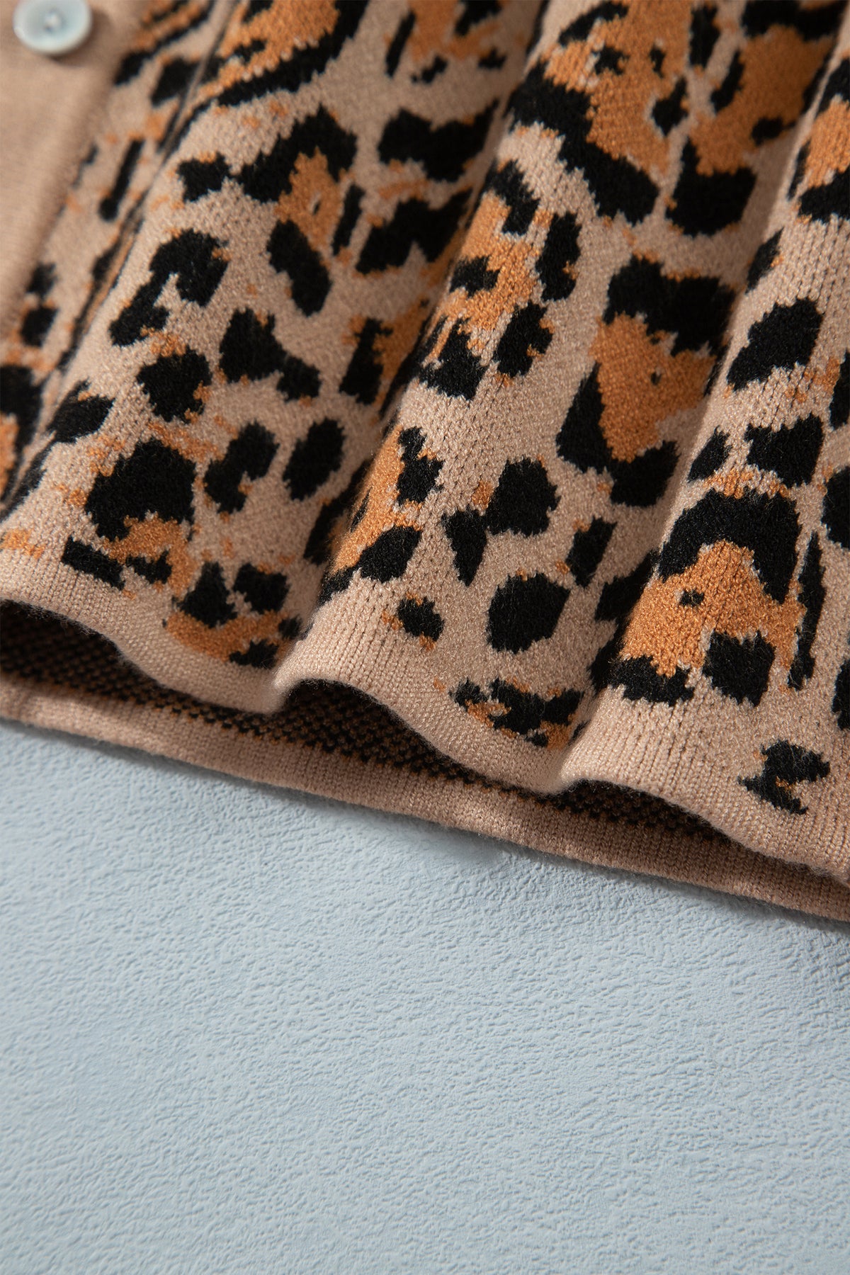 Brown Leopard Print Button-Up Cardigan Long Sleeve Cardigans