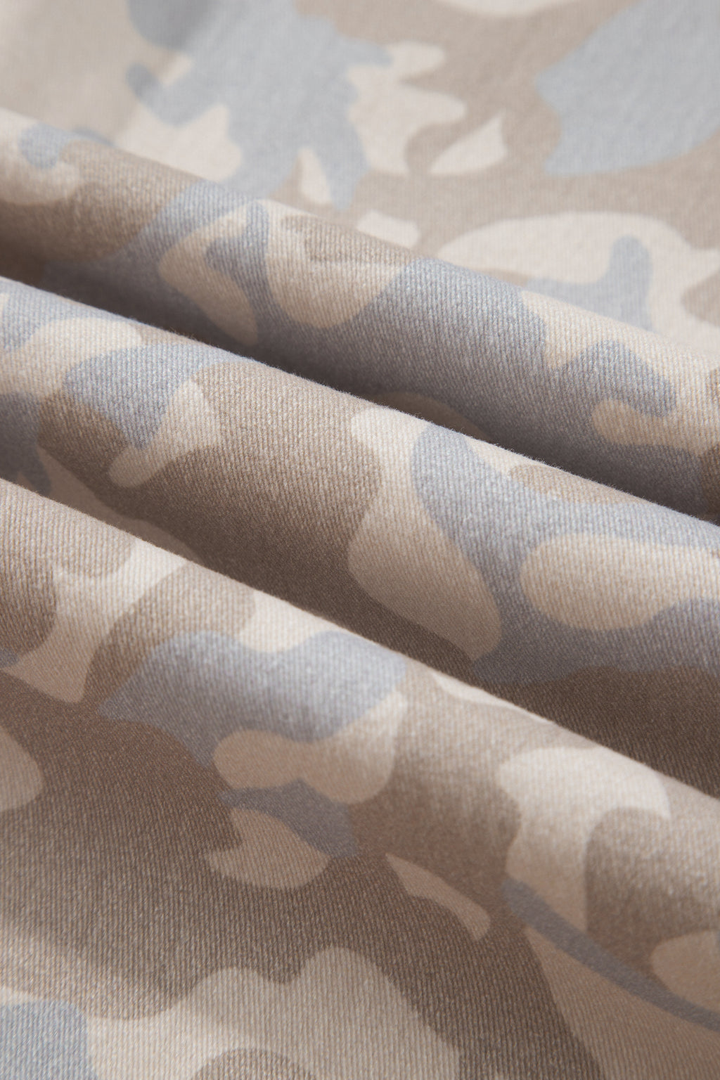 Khaki Camouflage Print Pocket Ankle-Length Barrel Jeans