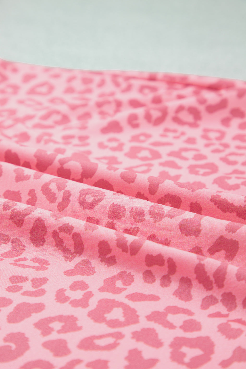 Pink Leopard Print Varsity Striped Detail 3/4 Sleeve Top Shift Pant Set