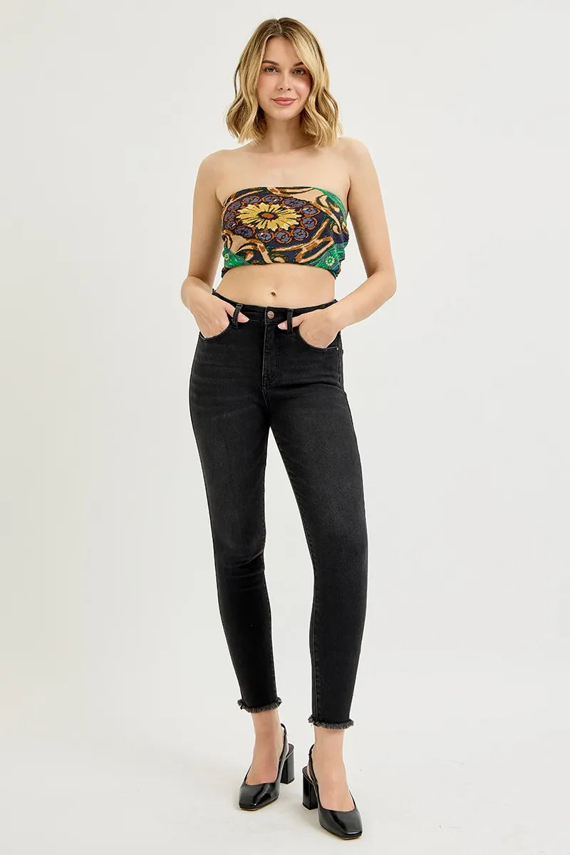 RISEN Full Size Tummy Control High Rise Adjustable Waist Skinny Jeans Plus Size